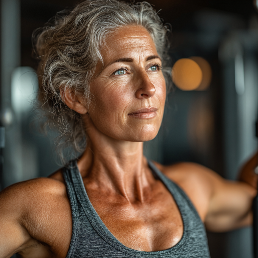 Активні літні люди займаються фітнесом