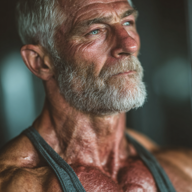 Літні люди тренуються з інструктором у спортзалі